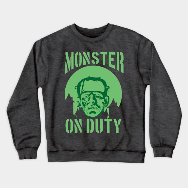 MONSTER ON DUTTY Crewneck Sweatshirt by beanbeardy